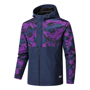 Chaqueta Cortavientos Ligera con Capucha para Hombre, Resistente al Agua, Abrigo de Invierno, Poliéster y Nailon, Reversible, Ropa Deportiva para Exteriores - Product Image 2