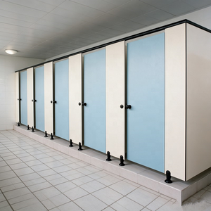 Système de cloisons de toilettes en stratifié compact HPL commercial pour hôtels, écoles et toilettes publiques - Product Image 1