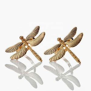 Anillo de servilletas de libélula, diseño elegante, hecho a mano, para Decoración de mesa, redondo - Product Image 1