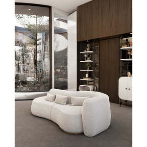 Sofá KAY Contemporáneo de Tela Bouclé, Sofá Individual Convertible para Sala de Estar, Extensible y Ajustable para Esquina, Ideal para Casa o Apartamento - Product Image 5