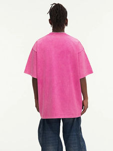 T-shirt décontracté 100% coton surdimensionné pour hommes 260 grammes de tissu poids solide motif Logo personnalisé impression Streetwear de haute qualité - Product Image 2