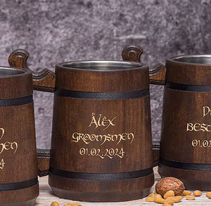 Personalized Wooden <b>Mug</b>, Best Man Proposal Groomsmen GiftsHusband Gifts, Couples Gift, Christmas Gifts - Product Image 1