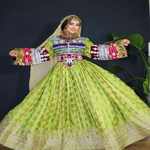 Robe longue style maxi bleu foncé pour femme, tarif de gros, idéale pour un mariage ou une fête, robe afghane traditionnelle. - Product Image 4