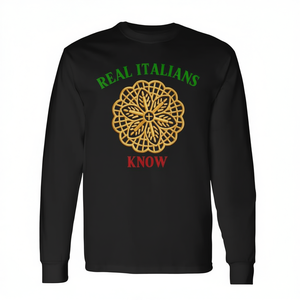 Maglietta a maniche lunghe con stampa di biscotti natalizi italiani, design divertente per i veri italiani, idea regalo. - Product Image 2