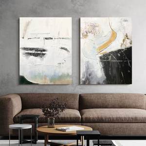 Coppie di due decorazioni da parete dipinte a mano Set moderno astratto di arte della parete - Product Image 6