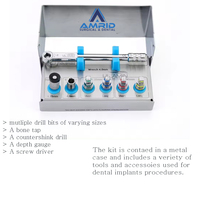 Kit Premium AMRID SURGICAL para Levantamiento de Senos, Implantes Dentales, Abordaje Lateral Crestal, Fresas de Diamante de Acero Manuales, Stopper, Autoclavable, CE