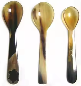 Juego de cuchara de cuerno de búfalo Natural hecho a mano, artesanía de alta calidad para restaurante en casa, tamaños pequeños y grandes, artesanías de media luna para fiestas - Product Image 1