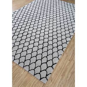 Tapis en laine et viscose tufté à la main, couleur ivoire, style géométrique bohème pour la maison, le salon, le couloir, la chambre - TNQ-202 - Product Image 2