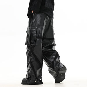 Pantalones de lona rectos informales de cuero genuino suave clásico para hombres elegante ajuste Regular cómodo duradero de alta calidad - Product Image 2