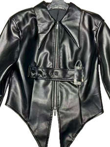 แจ็คเก็ตหนังผู้ชายขายดี รุ่นใหม่ แฟชั่นกันลม คอตั้ง โลโก้ด้านหน้า คุณภาพสูง - Product Image 3