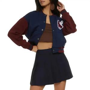 แจ็กเก็ตผ้าฝ้ายขนแกะสำหรับสตรีเสื้อแจ็คเก็ตผ้าฝ้าย100% เสื้อครอปปักโลโก้ตามสั่ง2025 - Product Image 2