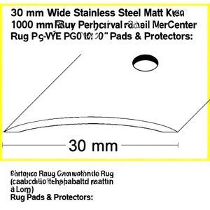 30 mm Wide Stainless Steel Matt Curved Carpet Rail 1000 mm Long with Perforated Center PG-VPE 10 Rug Pads & <b>Protectors</b> - Product Image 3