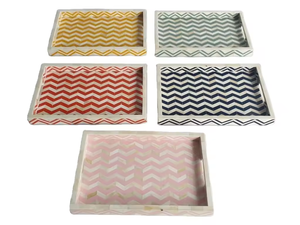 Bandeja redonda con incrustaciones de hueso, bandeja de cocina Vintage hecha a mano, decoración de mesa de cocina para el hogar, accesorios de cocina para el hogar - Product Image 4