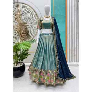 Nuevo lanzamiento Top Trending & Más vendido Totalmente cosido Espacio suave Seda Bordado Lehenga Hermosa blusa cosida - Product Image 1