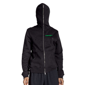 Nouveau gros de haute qualité vierge plaine visage intégral fermeture éclair thermique hiver respirant lavé à l'acide personnalisé polaire hommes sweat à capuche zippé - Product Image 4