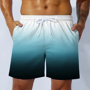 Mens Gradient Black to <b>White</b> Drawstring <b>Gym</b> <b>Shorts</b> Quick Dry Activewear for Fitness and Beach Use - Product Image 5