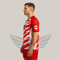 Ensemble de maillots de sport rétro personnalisés Canada 2026, uniformes de football personnalisés rouge et blanc pour la Coupe du monde