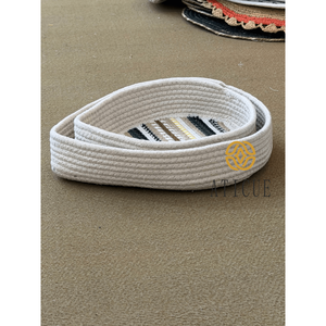 Paquete de 2 Cestas Decorativas de Almacenamiento Tejidas a Mano de Algodón en Forma de Lágrima (9x3x11 y 11x3x13) - Product Image 3