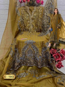Exquisite Indian Shalwar Kameez Heavy Santoon with Hand Embroidered Organza Matching Dupatta <b>Women</b> Pakistani Ethnic Wear - Product Image 3