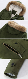 Hombres al aire libre grueso cremallera abrigo cálido algodón acolchado Parka chaqueta hombres Stand Collar Parka chaqueta - Product Image 6
