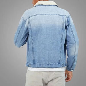 Custom Men's High Quality Breathable Denim Jacket with <b>Back</b> Printing Winter Windbreaker 100% Cotton - Product Image 4