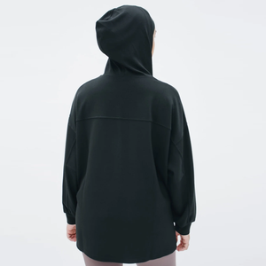 <b>Black</b> Color Zip up Abaya Hoodies Sweatshirts for Ladies Modest Islamic Muslim <b>Women</b> Heavyweight Oversized Hoodie Dress for Girls - Product Image 4