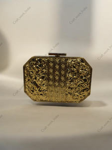 Pochette octogonale en mosaïque de pierres d'améthyste avec cadre doré, sac de luxe en pierre fait à la main, sac de soirée pour les mariages, cadeau pour elle - Product Image 4