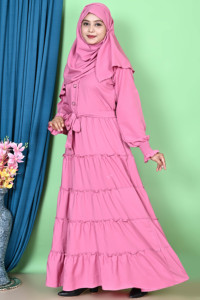 Elegante mezcla de algodón autodiseño Burqa Hijab modesto musulmán para mujer vestido Abaya de longitud completa Dubai moda inspirada noche Islámica - Product Image 2