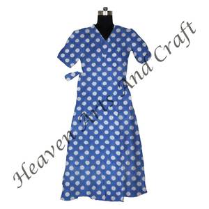 Dabu Print Cotton Bathrobe Dress Print Women Dress Handmade <b>Indian</b> Long <b>Kaftan</b> Beautiful Beach Dresses - Product Image 6