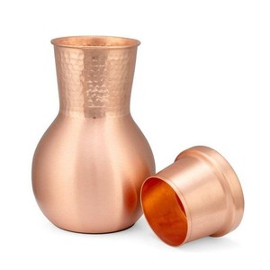 Cerafa Bouteille en cuivre faite à la main, verres en métal écologiques imprimés élégants en cuivre pur pour la maison, le mariage et l'hôtel. - Product Image 3