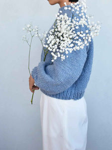 Suéter clásico de punto Aran para mujer, suéter Vintage de la mejor calidad con mangas raglán de cuello redondo, último diseño de punto - Product Image 4