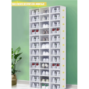 Scatola Impilabile per 14 Paia di Scarpe e Oggetti, per Scarpe Sportive da Uomo e Donna, Scarpe con Tacco Alto, Organizzazione Abbigliamento - Product Image 1