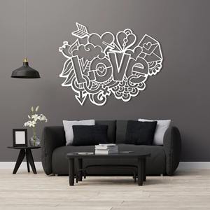 Art mural calligraphique « Modest Love » finition noire, idéal pour la décoration de chambre personnelle, d'espace de couple et d'accent mural de clubs, provenance Inde - Product Image 4