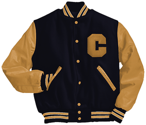 เสื้อแจ็คเก็ตตัวแทนผู้ชาย,เสื้อแจ็คเก็ตเบสบอลพิมพ์โลโก้แขนหนังแท้ - Product Image 4