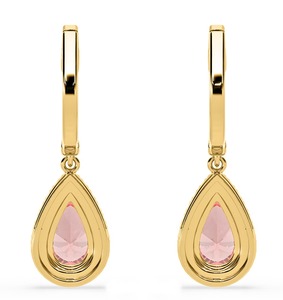 Pendiente de gota de diamante cultivado en laboratorio rosa con forma de pera 14K 18K oro blanco amarillo IGI diamante certificado VS claridad con alta calidad - Product Image 3