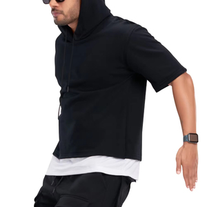 T-Shirt sans manches à capuche personnalisé pour hommes respirant 100% coton vêtements de sport pour l'entraînement d'entraînement mode Streetwear quotidien automne - Product Image 6