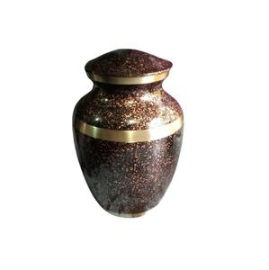 Fournisseur OEM en gros, urne funéraire en aluminium pour cendres humaines, finition en granit brun moucheté, urne commémorative pour adultes. - Product Image 1