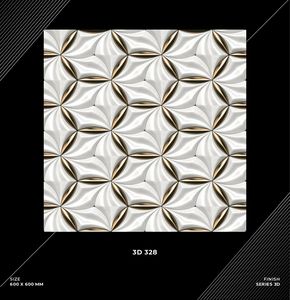 Carreau de porcelaine émaillée 3D moderne de qualité supérieure 600X600mm Surface brillante polie antidérapante pour la conception de salle de bureau à domicile de l'aéroport de Villa - Product Image 2