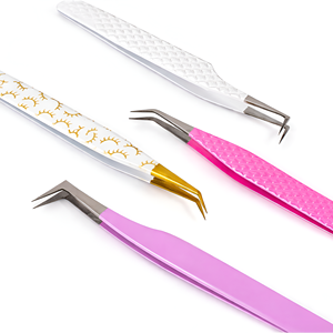 Ensemble de pinces à cils en acier inoxydable colorées, pinces à cils de précision antidérapantes pour une utilisation professionnelle en beauté - Product Image 3