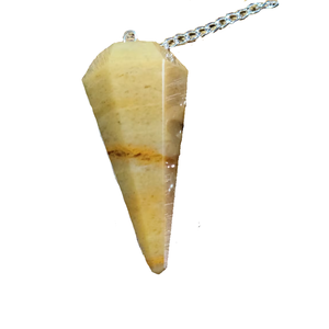 Péndulo de jaspe amarillo de cono de alta calidad, piedra preciosa de cristal Natural, Péndulo de radiestesia de cono facetado para péndulos curativos a la venta - Product Image 2