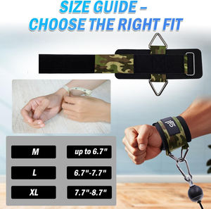 Sangles de poignet rembourrées en néoprène souple à motif camouflage pour machines à câbles, manchons de poignet réglables pour la salle de sport, protection professionnelle 5,7 mm - Product Image 2