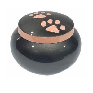 Urna Funeraria de Metal Premium Odyssey, Diseño Moderno con Patrón de Huella Negra, Recuerdo Elegante para Servicios Funerarios de Mascotas, Oculta las Cenizas con Estilo - Product Image 5