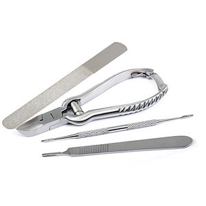 Instruments de podologie et de chiropodie, ensemble chirurgical de pédicure 4 pièces, acier inoxydable, professionnel, durable, ouverture large, lame courbée - Product Image 1