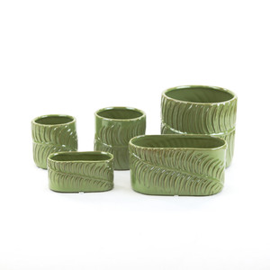 CYC2304GL - Small Green Fern Cylinder <b>Vase</b> - 4 D x 4.25 H - Product Image 4