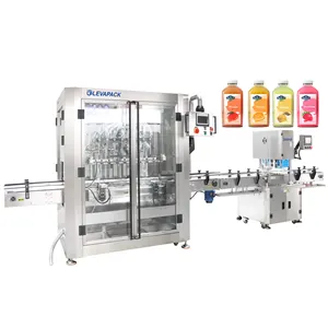 Guangzhou Leva-botella automática personalizada de 2/4/6/8 cabezales, rellenadora de líquidos, agua embotellada, jugo, vino, aceite, lata, máquina de llenado