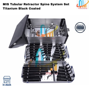 ชุดอุปกรณ์ยืดหลังแบบท่อ MIS รุ่น Spine System ผลิตจากไทเทเนียมเคลือบสีดำ เกรดทางการแพทย์ พร้อมกล่องฆ่าเชื้อ OMI - Product Image 1