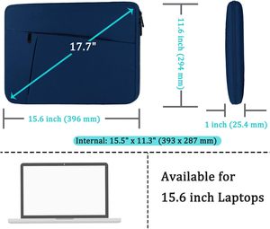 15.6 Inch Polyester <b>Laptop</b> Sleeve Shockproof Protective with Front Pocket Crossbody Carry Bag Zipper Closure Handbag Style - Product Image 2