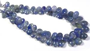 Alta calidad 9 hebras de tanzanita Natural facetada pera Bio cuentas 8-13mm gemas de tanzanita Africana joyería piedras preciosas sueltas - Product Image 3