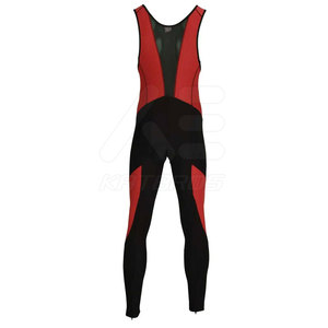 Men's Red Black Color Blocked Bib Tights Fitted Quick Dry Spandex Polyester <b>Cycling</b> Wear Long Length Adult Size - Product Image 5