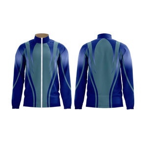 Nouvelle arrivée, veste d'échauffement en polyester, fermeture éclair sur le devant, design personnalisé, séchage rapide, respirante, utilisation en extérieur en hiver, haute qualité - Product Image 3